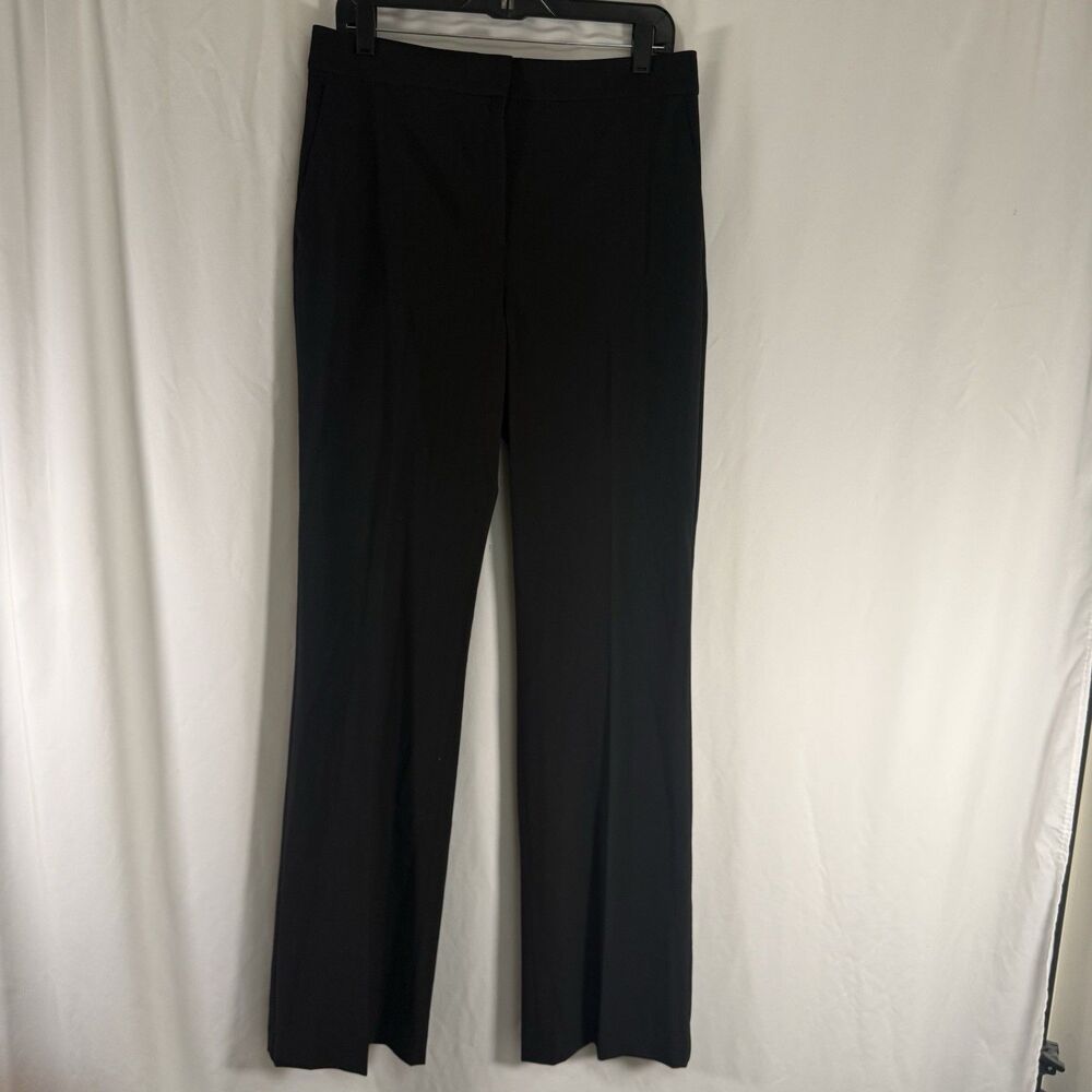 New Ann Taylor The Trouser Pants Women's 10 Tall Black High Rise Flat Front Pock